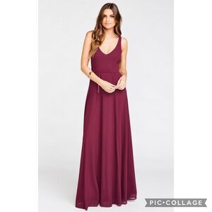 Show me Your Mumu Merlot chiffon maxi dress